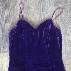 Purple Velvet Vintage Spaghetti Strap Gown
